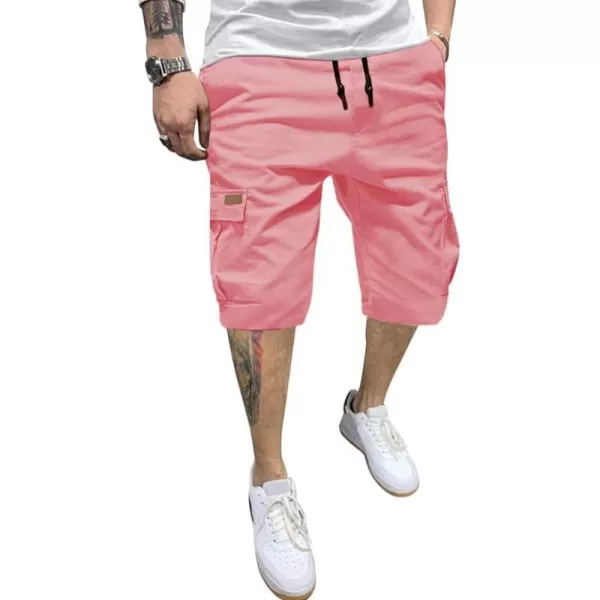 JMIERR Mens Casual Twill Cargo Shorts Cotton Drawstring Classic Cargo Stretch Short with 6 Pockets