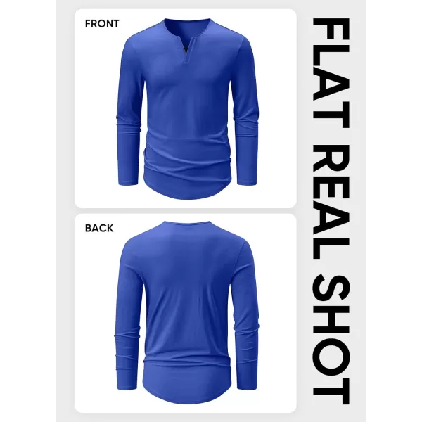 JMIERR Mens Casual Muscle T Shirt Long Sleeve V-Neck Longline Shirt Workout Athletic Tee