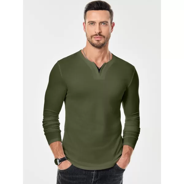 JMIERR Mens Casual Muscle T Shirt Long Sleeve V-Neck Longline Shirt Workout Athletic Tee