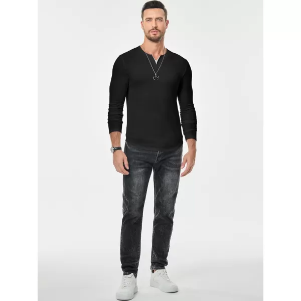 JMIERR Mens Casual Muscle T Shirt Long Sleeve V-Neck Longline Shirt Workout Athletic Tee