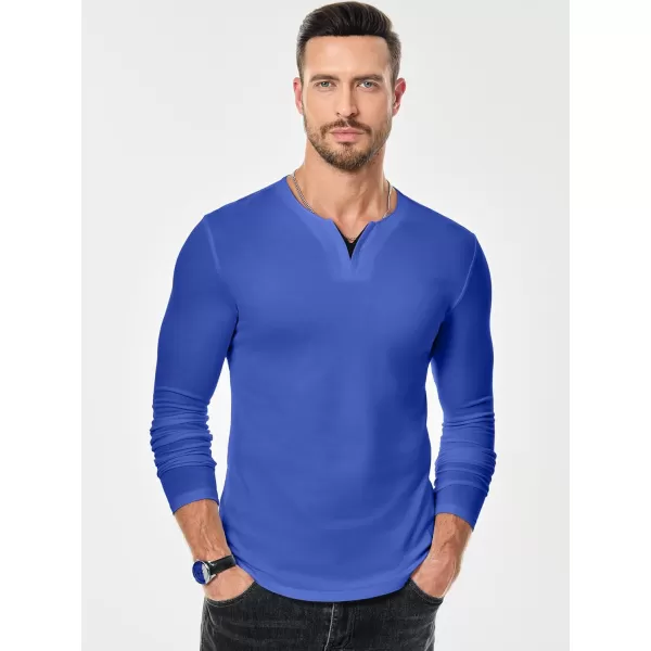 JMIERR Mens Casual Muscle T Shirt Long Sleeve V-Neck Longline Shirt Workout Athletic Tee