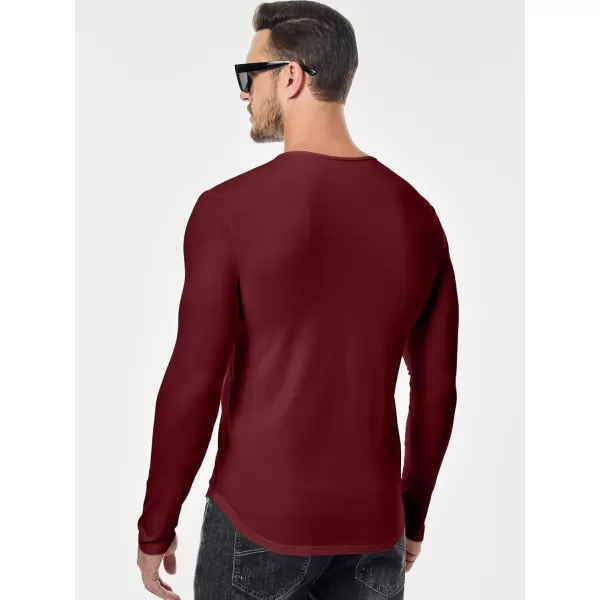 JMIERR Mens Casual Muscle T Shirt Long Sleeve V-Neck Longline Shirt Workout Athletic Tee