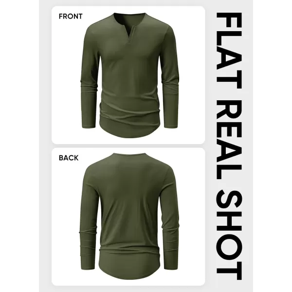 JMIERR Mens Casual Muscle T Shirt Long Sleeve V-Neck Longline Shirt Workout Athletic Tee