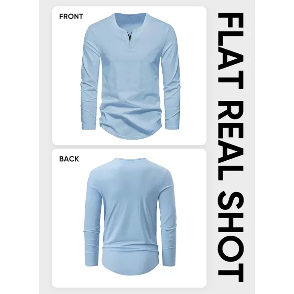 JMIERR Mens Casual Muscle T Shirt Long Sleeve V-Neck Longline Shirt Workout Athletic Tee