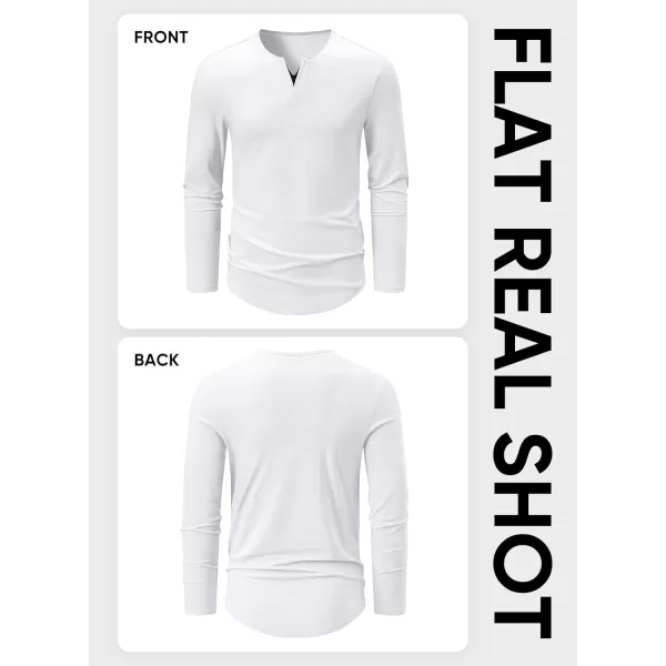 JMIERR Mens Casual Muscle T Shirt Long Sleeve V-Neck Longline Shirt Workout Athletic Tee