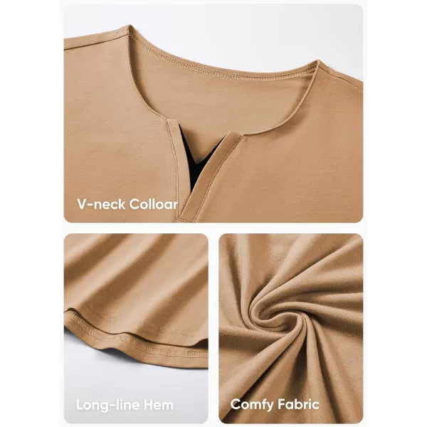 JMIERR Mens Casual Muscle T Shirt Long Sleeve V-Neck Longline Shirt Workout Athletic Tee