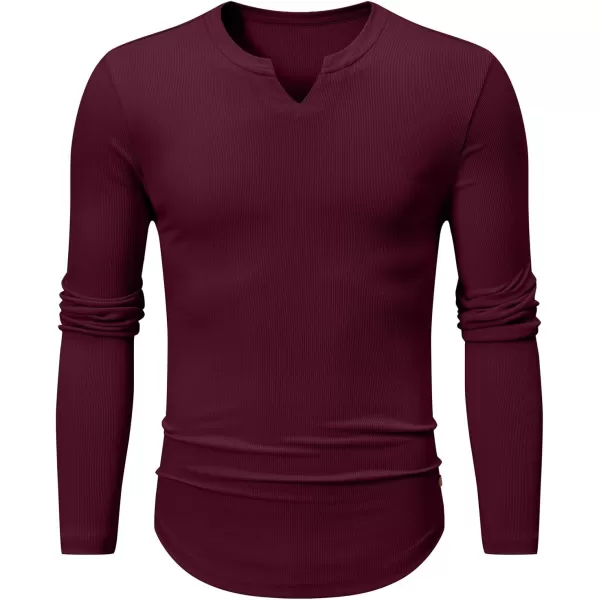JMIERR Mens Long Sleeve Muscle T Shirts Casual V-Neck Longline Ribbed Tee Shirts