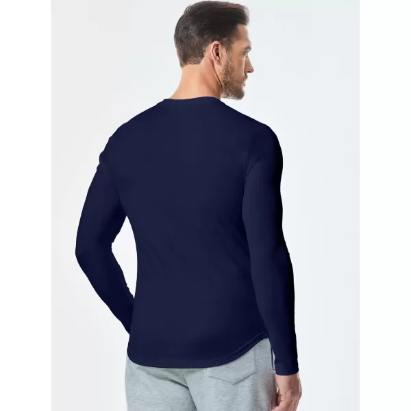 JMIERR Mens Long Sleeve Muscle T Shirts Casual V-Neck Longline Ribbed Tee Shirts