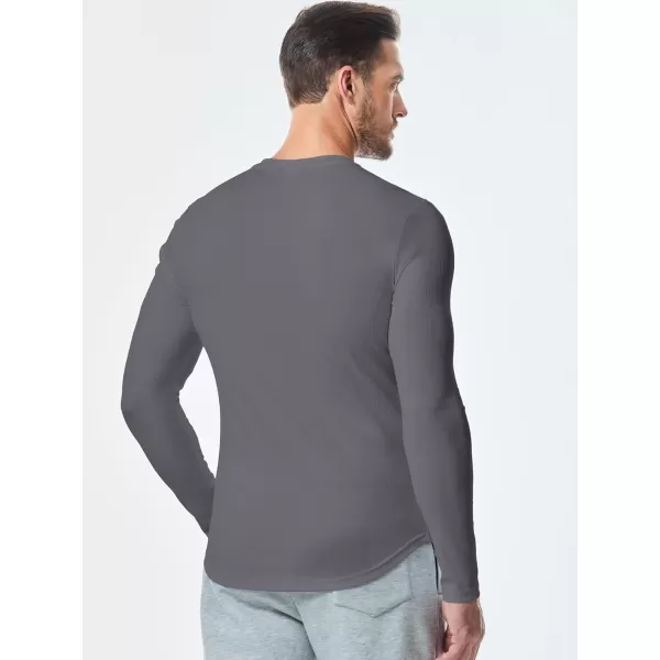 JMIERR Mens Long Sleeve Muscle T Shirts Casual V-Neck Longline Ribbed Tee Shirts