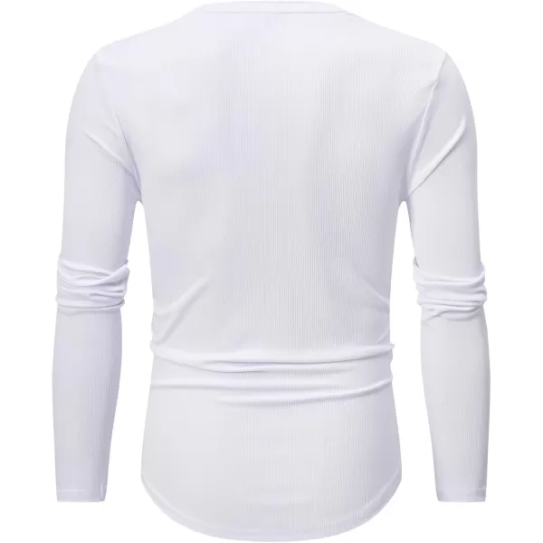 JMIERR Mens Long Sleeve Muscle T Shirts Casual V-Neck Longline Ribbed Tee Shirts