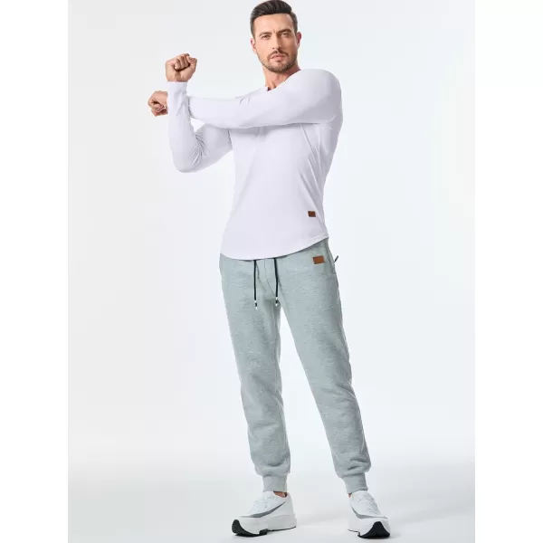 JMIERR Mens Long Sleeve Muscle T Shirts Casual V-Neck Longline Ribbed Tee Shirts