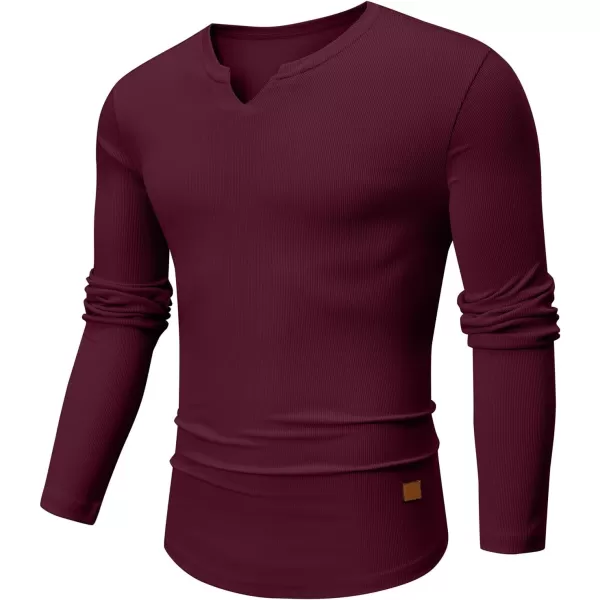 JMIERR Mens Long Sleeve Muscle T Shirts Casual V-Neck Longline Ribbed Tee Shirts