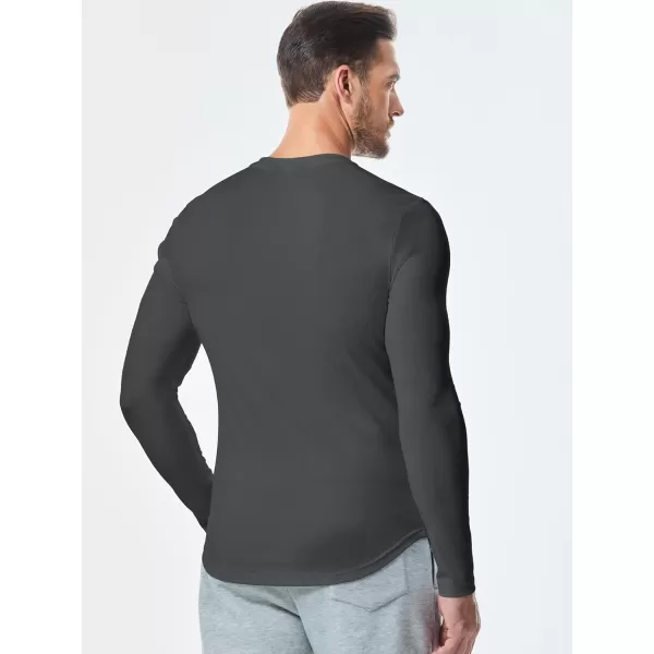 JMIERR Mens Long Sleeve Muscle T Shirts Casual V-Neck Longline Ribbed Tee Shirts