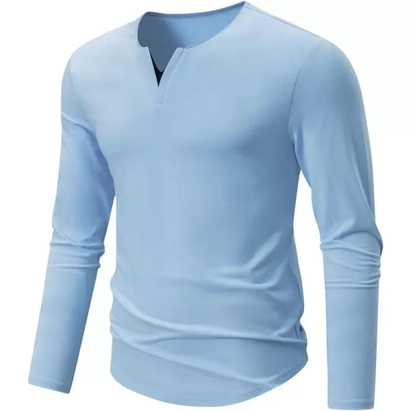 JMIERR Mens Casual Muscle T Shirt Long Sleeve V-Neck Longline Shirt Workout Athletic Tee