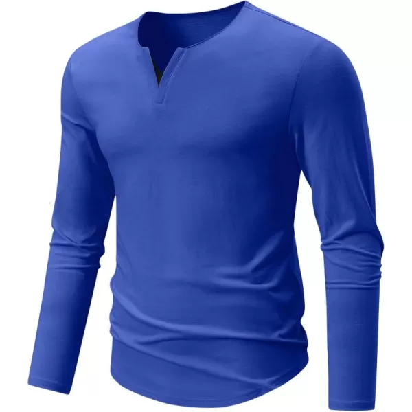 JMIERR Mens Casual Muscle T Shirt Long Sleeve V-Neck Longline Shirt Workout Athletic Tee