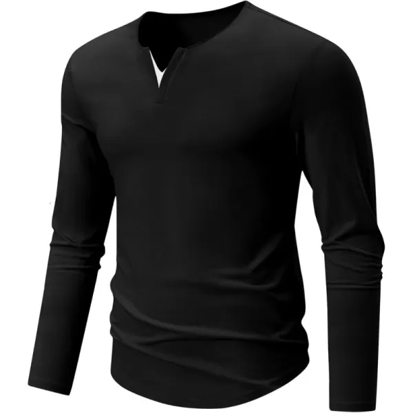 JMIERR Mens Casual Muscle T Shirt Long Sleeve V-Neck Longline Shirt Workout Athletic Tee