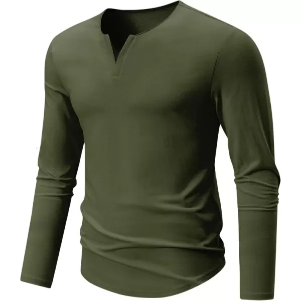 JMIERR Mens Casual Muscle T Shirt Long Sleeve V-Neck Longline Shirt Workout Athletic Tee