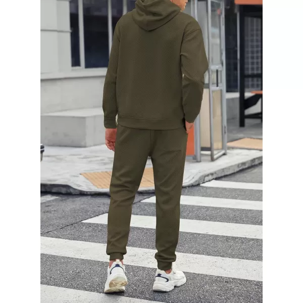 JMIERR Mens 2 Piece Jacquard Sweatsuit Outfits Hoodie Sweatshirt &amp; Joggers Sweatpants Set Tracksuit