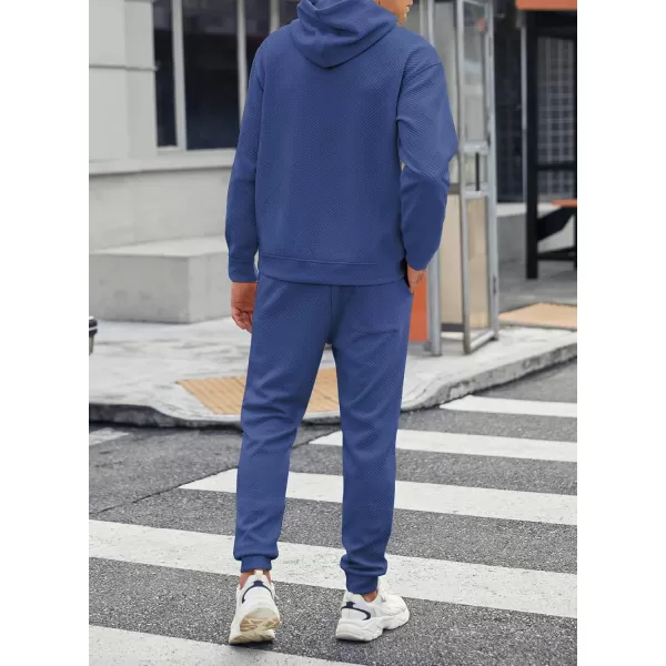JMIERR Mens 2 Piece Jacquard Sweatsuit Outfits Hoodie Sweatshirt &amp; Joggers Sweatpants Set Tracksuit