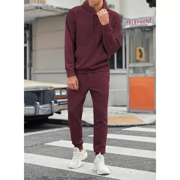 JMIERR Mens 2 Piece Jacquard Sweatsuit Outfits Hoodie Sweatshirt &amp; Joggers Sweatpants Set Tracksuit
