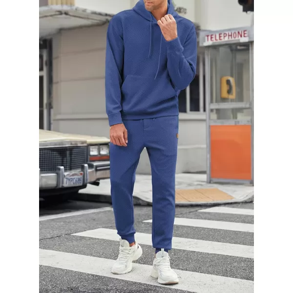 JMIERR Mens 2 Piece Jacquard Sweatsuit Outfits Hoodie Sweatshirt &amp; Joggers Sweatpants Set Tracksuit