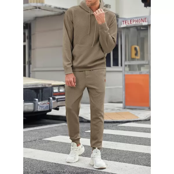 JMIERR Mens 2 Piece Jacquard Sweatsuit Outfits Hoodie Sweatshirt &amp; Joggers Sweatpants Set Tracksuit