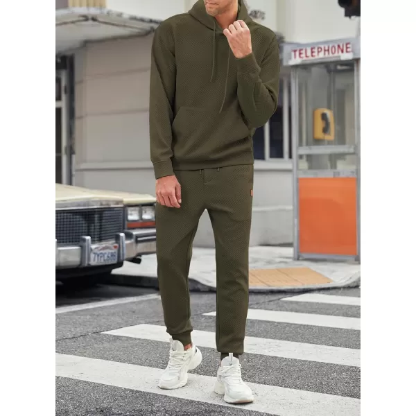 JMIERR Mens 2 Piece Jacquard Sweatsuit Outfits Hoodie Sweatshirt &amp; Joggers Sweatpants Set Tracksuit