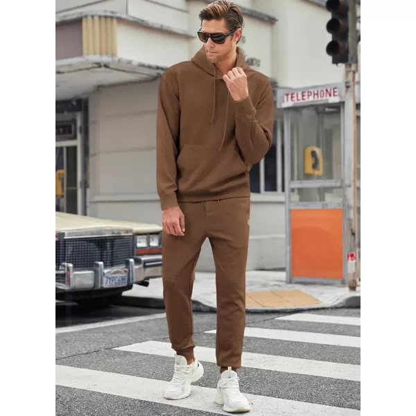 JMIERR Mens 2 Piece Jacquard Sweatsuit Outfits Hoodie Sweatshirt &amp; Joggers Sweatpants Set Tracksuit