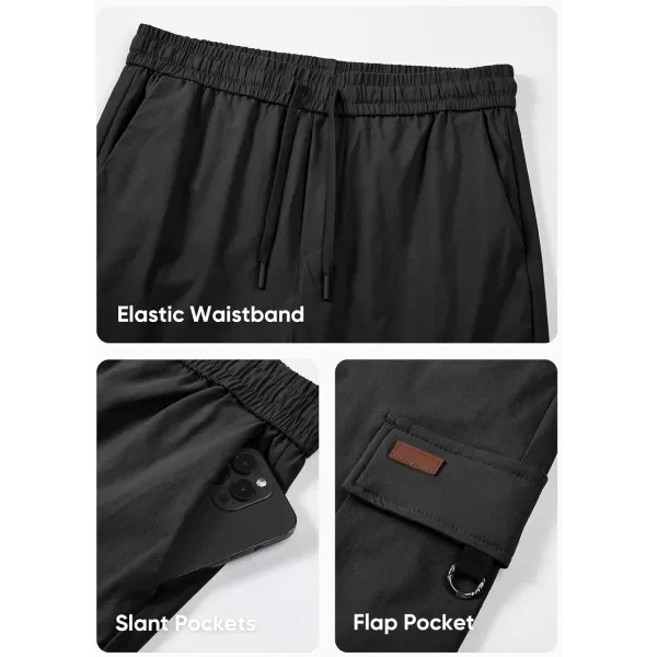 JMIERR Mens Cargo Pants Casual Lightweight Elastic Waist Drawstring Tapered Pant with Pockets