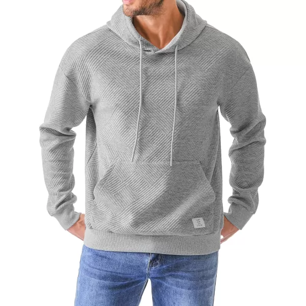 JMIERR Men's Hoodies Sweatshirts Geometric Texture Hooded Collar Drawstring Long Sleeve Casual Pullover Shirt