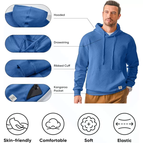 JMIERR Men's Hoodies Sweatshirts Geometric Texture Hooded Collar Drawstring Long Sleeve Casual Pullover Shirt
