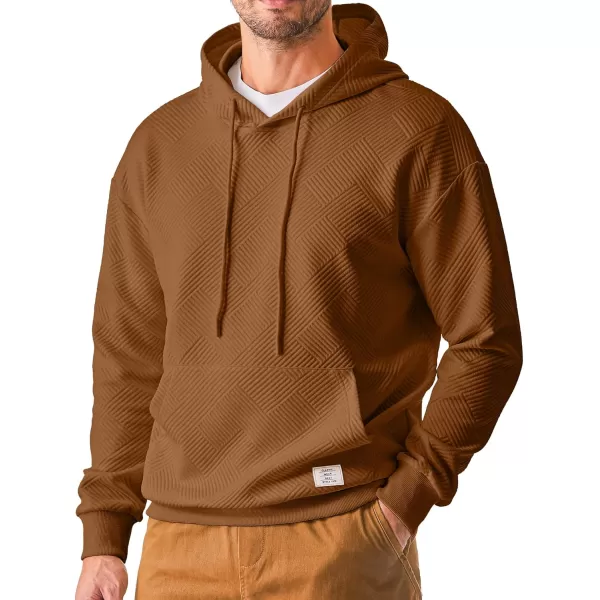 JMIERR Men's Hoodies Sweatshirts Geometric Texture Hooded Collar Drawstring Long Sleeve Casual Pullover Shirt