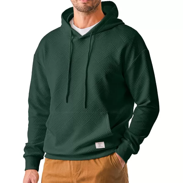 JMIERR Men's Hoodies Sweatshirts Geometric Texture Hooded Collar Drawstring Long Sleeve Casual Pullover Shirt