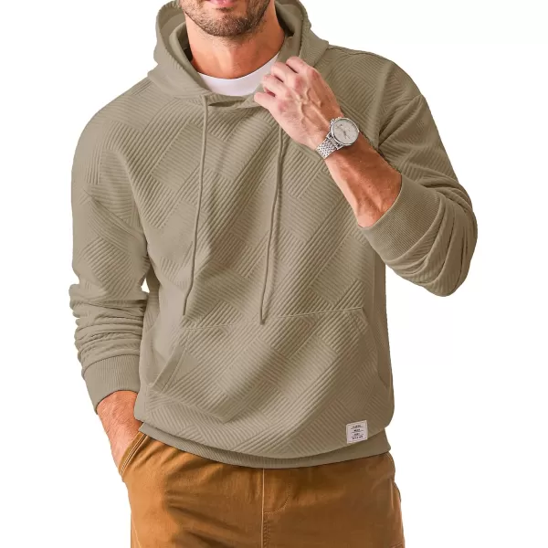 JMIERR Men's Hoodies Sweatshirts Geometric Texture Hooded Collar Drawstring Long Sleeve Casual Pullover Shirt