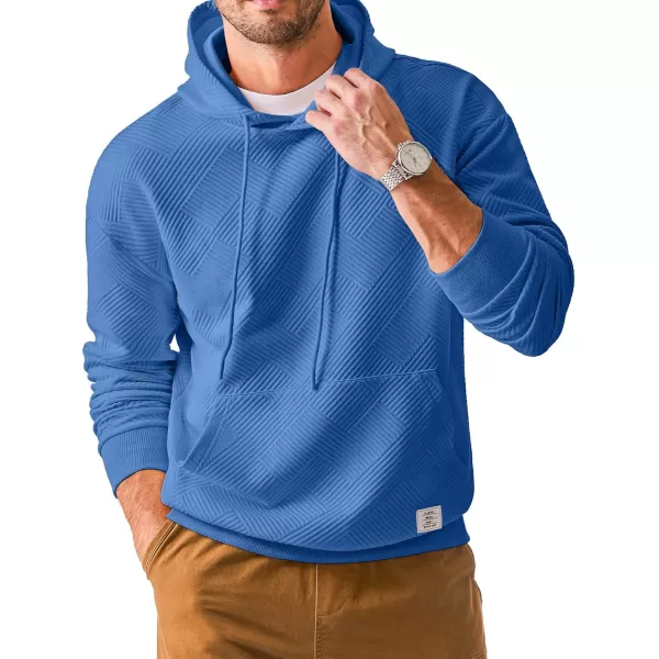 JMIERR Men's Hoodies Sweatshirts Geometric Texture Hooded Collar Drawstring Long Sleeve Casual Pullover Shirt