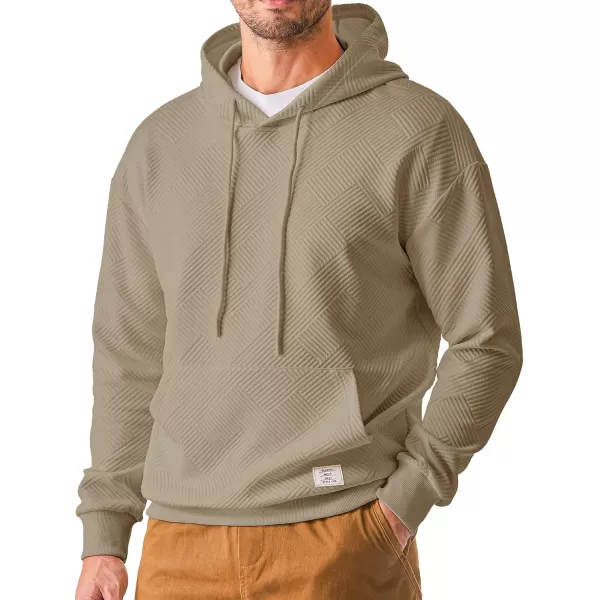 JMIERR Men's Hoodies Sweatshirts Geometric Texture Hooded Collar Drawstring Long Sleeve Casual Pullover Shirt