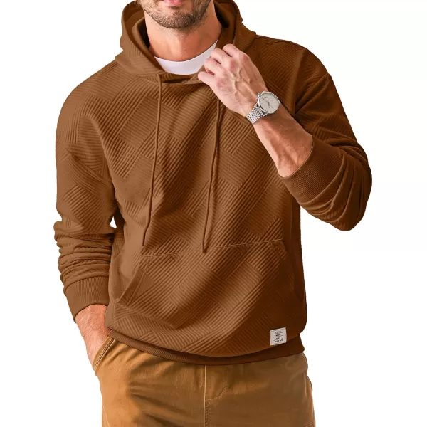 JMIERR Men's Hoodies Sweatshirts Geometric Texture Hooded Collar Drawstring Long Sleeve Casual Pullover Shirt