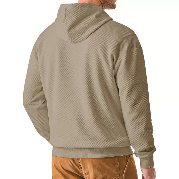 JMIERR Men's Hoodies Sweatshirts Geometric Texture Hooded Collar Drawstring Long Sleeve Casual Pullover Shirt