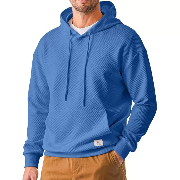 JMIERR Men's Hoodies Sweatshirts Geometric Texture Hooded Collar Drawstring Long Sleeve Casual Pullover Shirt