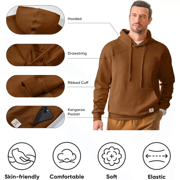 JMIERR Men's Hoodies Sweatshirts Geometric Texture Hooded Collar Drawstring Long Sleeve Casual Pullover Shirt