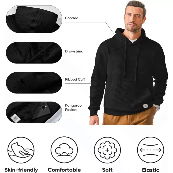 JMIERR Men's Hoodies Sweatshirts Geometric Texture Hooded Collar Drawstring Long Sleeve Casual Pullover Shirt
