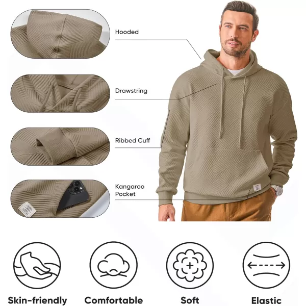 JMIERR Men's Hoodies Sweatshirts Geometric Texture Hooded Collar Drawstring Long Sleeve Casual Pullover Shirt