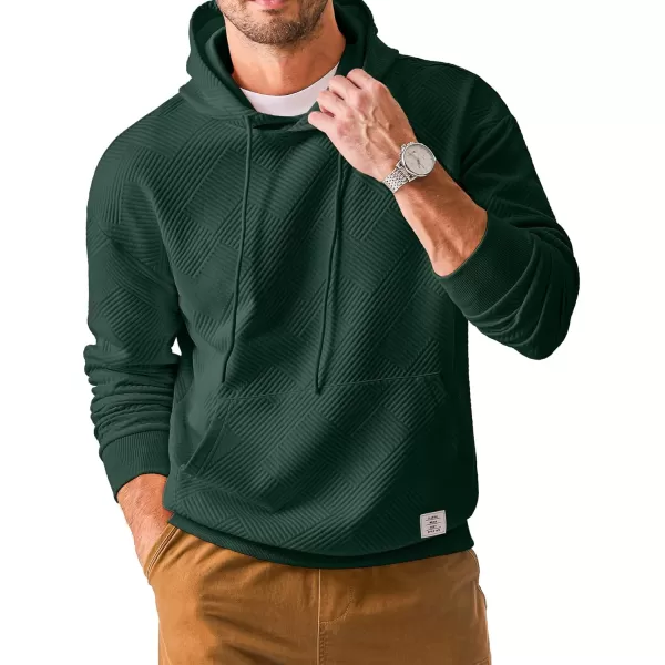 JMIERR Men's Hoodies Sweatshirts Geometric Texture Hooded Collar Drawstring Long Sleeve Casual Pullover Shirt