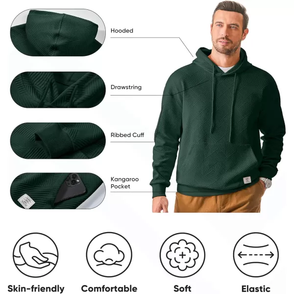 JMIERR Men's Hoodies Sweatshirts Geometric Texture Hooded Collar Drawstring Long Sleeve Casual Pullover Shirt