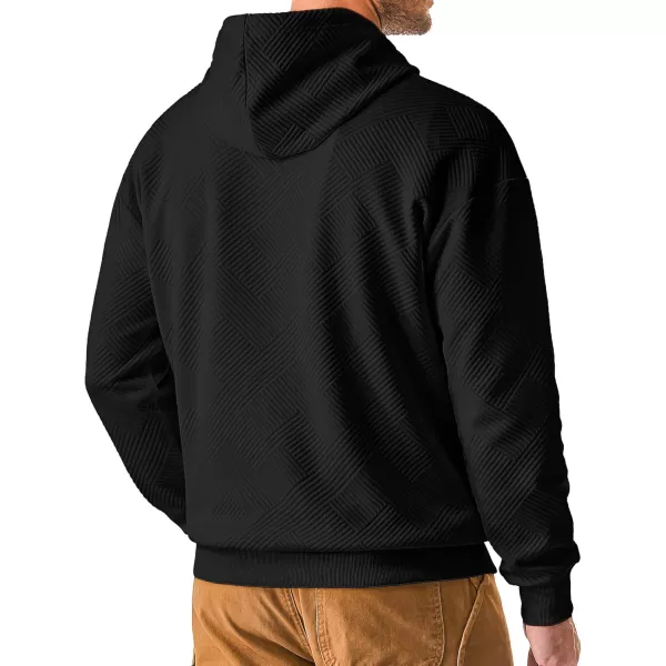 JMIERR Men's Hoodies Sweatshirts Geometric Texture Hooded Collar Drawstring Long Sleeve Casual Pullover Shirt