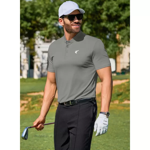 JMIERR Men's Polo Henley Shirt Moisture Wicking Quick Dry Summer Casual Short Sleeve Golf Polo T Shirts