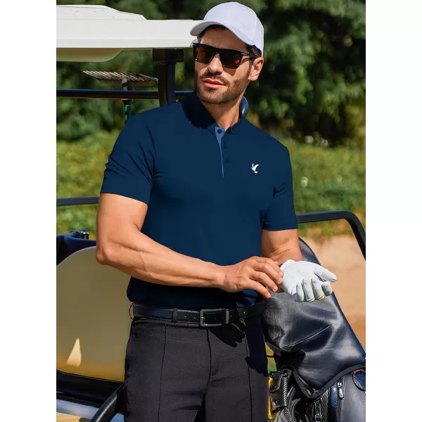 JMIERR Men's Polo Henley Shirt Moisture Wicking Quick Dry Summer Casual Short Sleeve Golf Polo T Shirts