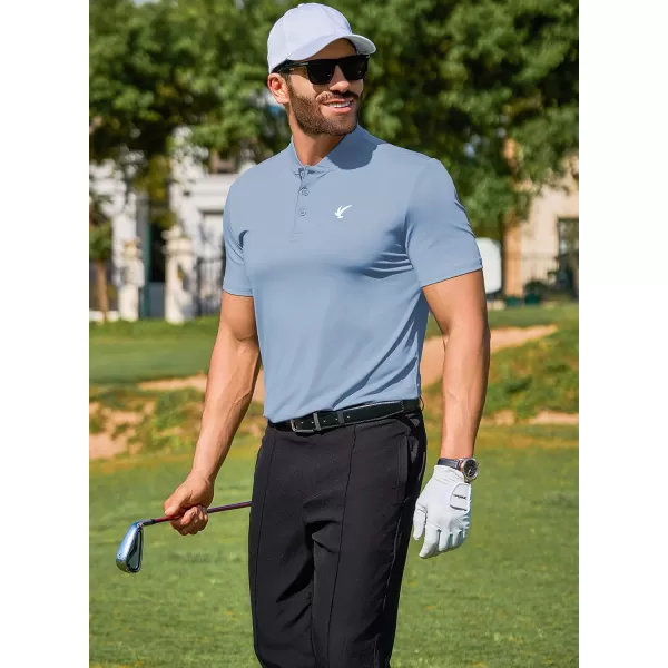 JMIERR Men's Polo Henley Shirt Moisture Wicking Quick Dry Summer Casual Short Sleeve Golf Polo T Shirts