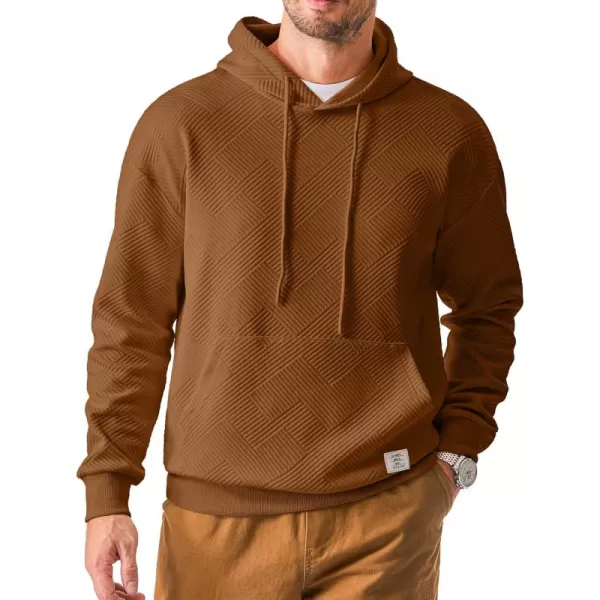 JMIERR Men's Hoodies Sweatshirts Geometric Texture Hooded Collar Drawstring Long Sleeve Casual Pullover Shirt