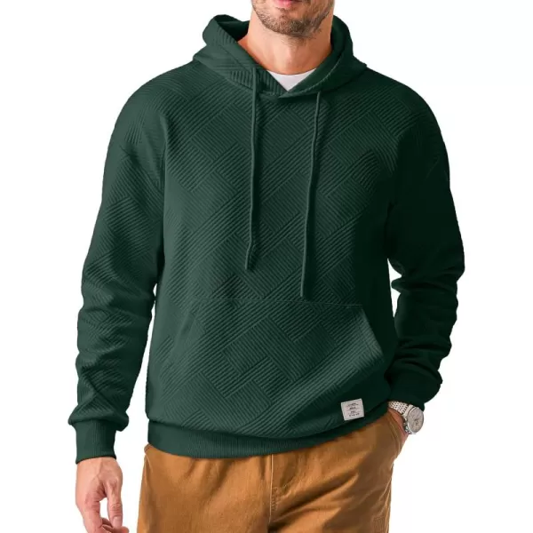 JMIERR Men's Hoodies Sweatshirts Geometric Texture Hooded Collar Drawstring Long Sleeve Casual Pullover Shirt